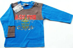 LA Shirt Gr.74 80 Absorba NEU 100% baumwolle blau dunkel grau baby