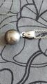 Silber 925 Kette Mit Perlen Anhänger Grau, Ca. 46cm