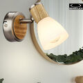 Holz Design Wand Leuchte Wohn Zimmer Beleuchtung Glas Spot Flur Lampe beweglich