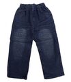 Jungen Jeans Gr. 98, Kinder Jeanshose, Crashfalten, Gummibund, blau