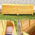 140CM Holz Auflagenbox Kissenbox Gartenbox Gartentruhe Auflagen Truhe Holztruhe