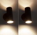 2x LED Wand Treppenleuchte schwarz anthrazit Stufenbeleuchtung 230V 8W warmweiß