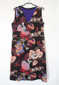 ETRO Kleid Dress Wolle Schwarz Rot Violett florales Muster IT46 38/40 M wie neu