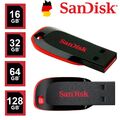 USB Stick 16 32 64 128GB Speicherstick Speicher Flash Drive SanDisk Cruzer Blade