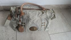 FOSSIL   MADDOX   Damen Tasche Schultertasche  Canvas  Leder  Beige-Braun