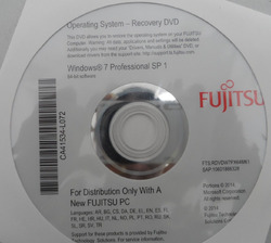 Fujitsu Recovery DVD 64 bit Windows 7 Professional SP1 64 bit Operating System