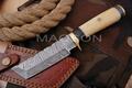 Damast Messer Damaszener Stahl Jagd Knife Damascus Hunting Bowie 4341