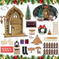 RURIZHONGTIAN Wichteltür Weihnachten Set, 24 PCS Wichteltür Zubehör Set,Miniatur