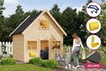 Spielhaus Holz Kinderspielhaus Kinderhaus Kalle Karibu AKTION mit viel Zubehör