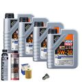 Motoröl 5W30 LIQUI MOLY 4L+MAHLE Ölfilter+Spülung+Cera Tec+Ölablassschraube