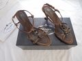 Prada Leder Sandaletten NP: 450€ TOP + OVP Tasche Schuhe Sandalen Gr. 36 36,5 37