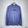 Adidas Terrex Hoodie Herren Medium Lila Blau Pullover Outdoor Sport Spell Out M