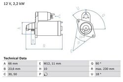 Bosch Starter 0986025400 für Audi Porsche Q5 + Van + A5 + Cabrio 07-18