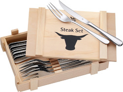 WMF Steakbesteck 12-teilig, Steakbesteck Set für 6 Personen, Steakmesser Set, St