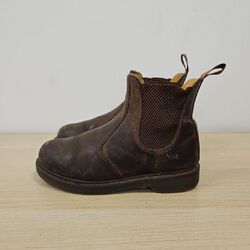 Dr. Martens 2976 Chelsea Crazy Brown Leather Ankle Plain Welt Boots Size Uk 5