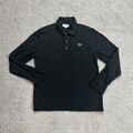 LACOSTE Herren Poloshirt Polohemd Gr. L Slim Fit Logo Polo T-Shirt 16904 Schwarz