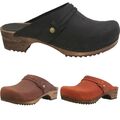 Sanita Wood Ursana Damen Clogs | Hausschuhe | Gartenschuhe | Geöltes Leder - NEU