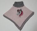 Kuscheliger Mädchen Poncho mit Einhorn Wendepailetten Gr. 98 / 104