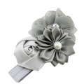 Haarband mit Blumen Rose Perle Satin Blüte Baby Mädchen Haarschmuck Stirnband