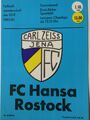 Stadion-Programm FC CZ Jena - FC Hansa Rostock  Saison 83/84