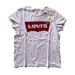 Levi's® The Perfect Tee Big Logo Crew Neck Cotton T-Shirt Top Damen Weiß | L