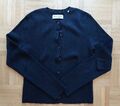 Marc O`Polo Strickjacke Cardigan M kurz dunkelblau marine gerippt Baumwolle