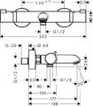 hansgrohe Ecostat Comfort Wannenthermostat DN 15, Aufputz chrom