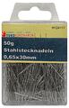 (0.09 EUR/Gramm) CreaStyle - Stahl Stecknadeln silber 0,60 x 30mm / 50 Gramm