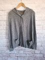 Marc O'Polo Damen Strickjacke Cardigan Oberteil Gr. L Grau Kapuze 