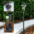 Garten Stehlampe mit Bewegungsmelder Aussen Steh Leuchte Laterne Wege Lampe Glas