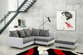 Modernes Sofa Couch Ecksofa Eckcouch in weiss Eckcouch mit Hocker  - Minsk R