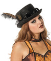 Zylinder Steampunk mit Brille schwarz Viktorianischer Hut Faschingshut Karneval