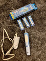 Elektrische Zahnbürste Braun Oral B Vitality weiss/blau + 3 Neu Aufsteckbürsten