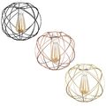 Geometrischer Globus Lampenschirm Metall Anhänger Deckenleuchte Schirm LED Vintage Glühbirne A +