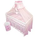 13 Teiliges Babybett Kinderbett Gitterbett Bettwäsche komplett Set mit Matratze