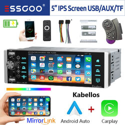 Autoradio Wireless Carplay Android Auto 1DIN Mit Bildschirm USB AUX FM Bluetooth