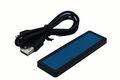 LED Namensschild Blau Name Tag 11x44 Pixel programmierbar USB Gehäuse schwarz