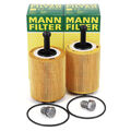 2x MANN Ölfilter + Schraube für VW GOLF 4 5 6 PASSAT TOURAN T4 T5 1.2-2.5 TDI