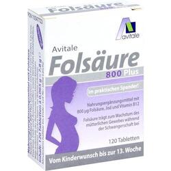 FOLSÄURE 800 Plus B12+Jod Tabletten, 120 St PZN 10547722