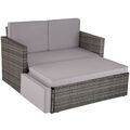 Rattan Lounge Korfu Gartenlounge Terrassenmöbel Rattan Lounge grau B-Ware