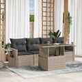 Gartenmöbel Sofa Garnitur Sitzgruppe Lounge 5-tlg. Schwarz Poly Rattan vidaXL