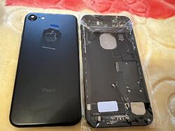 iPhone 7 in Schwarz/ Matt  VORMONTIERT Gehäuse Backcover Rückseite + Vibrator