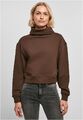 Urban Classics Damen Sweatshirt Ladies Organic Short High Neck Crew Brown