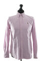Ralph Lauren Damen Bluse L rosa uni Langarm Button-Down Custom Fit ÄL: 65cm
