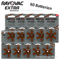 60 x Hörgerätebatterien Typ 312 Rayovac Extra Advanced