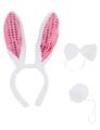 Bunny Kostüm Hase Sexy Häschen Rosa Hasenkostüm Hasenohren Fliege Puschel 