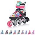 Inline Skates 4in1 LED Kinder Rollschuhe ABEC7 Einstellbare Inliner Rollen 27-41