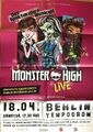 MONSTER HIGH - MUSICAL 2017 BERLIN + orig.Concert Poster - Konzert - A1 F/N 