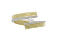 Ring Goldring mit Brillant 0,10 ct 585 Gelbgold & Weißgold 14K Gr. 55 für Damen