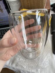 Doppelwandiger Latte Glasbecher 310ml brandneu schönes Design